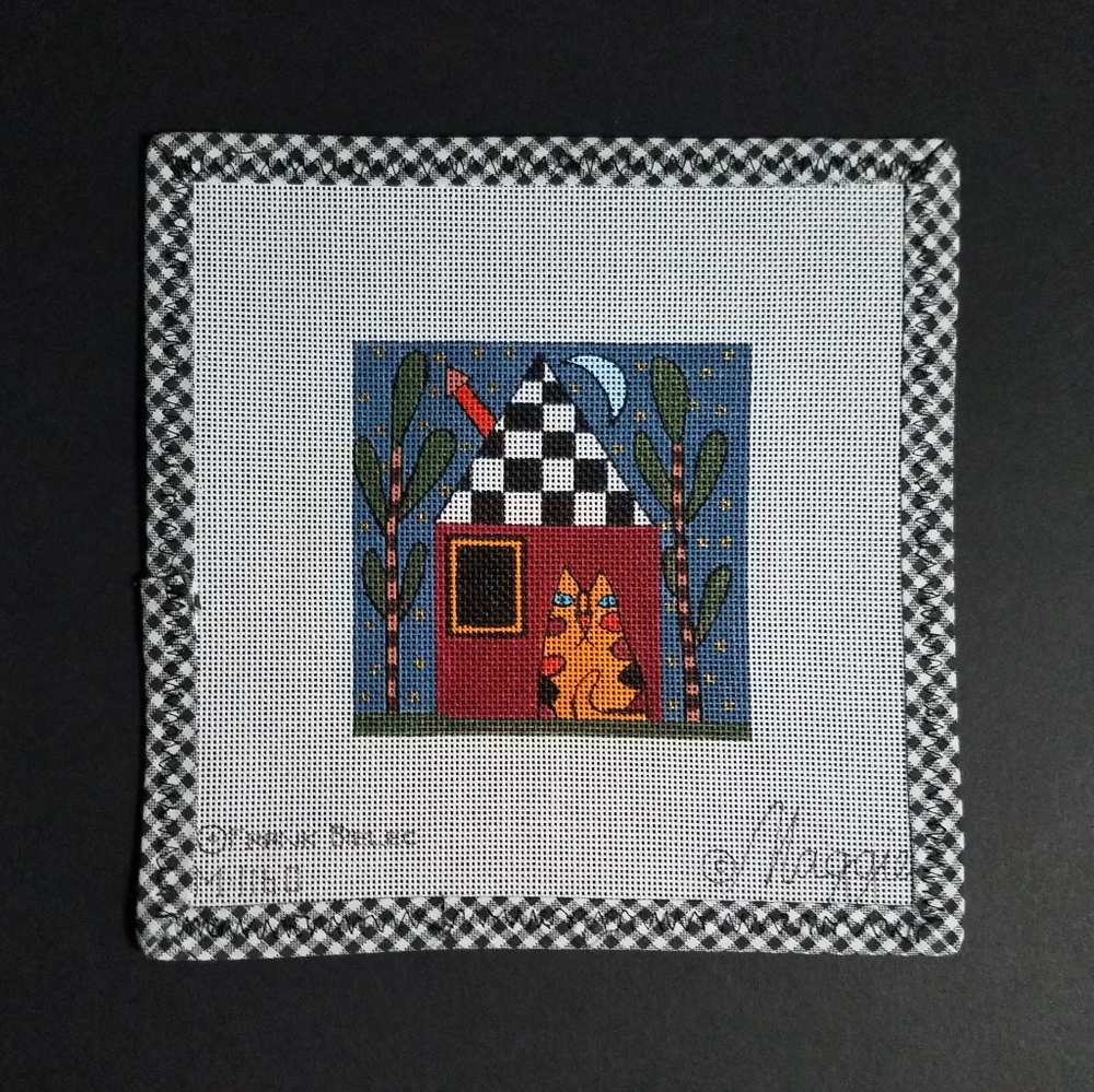 Cat and House Needlepoint